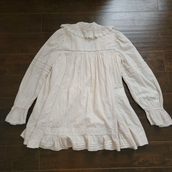 Free People 5 O Clock Tea Time Mini Dress Womens Peasant Prairie Enchanting - Picture 3 of 9